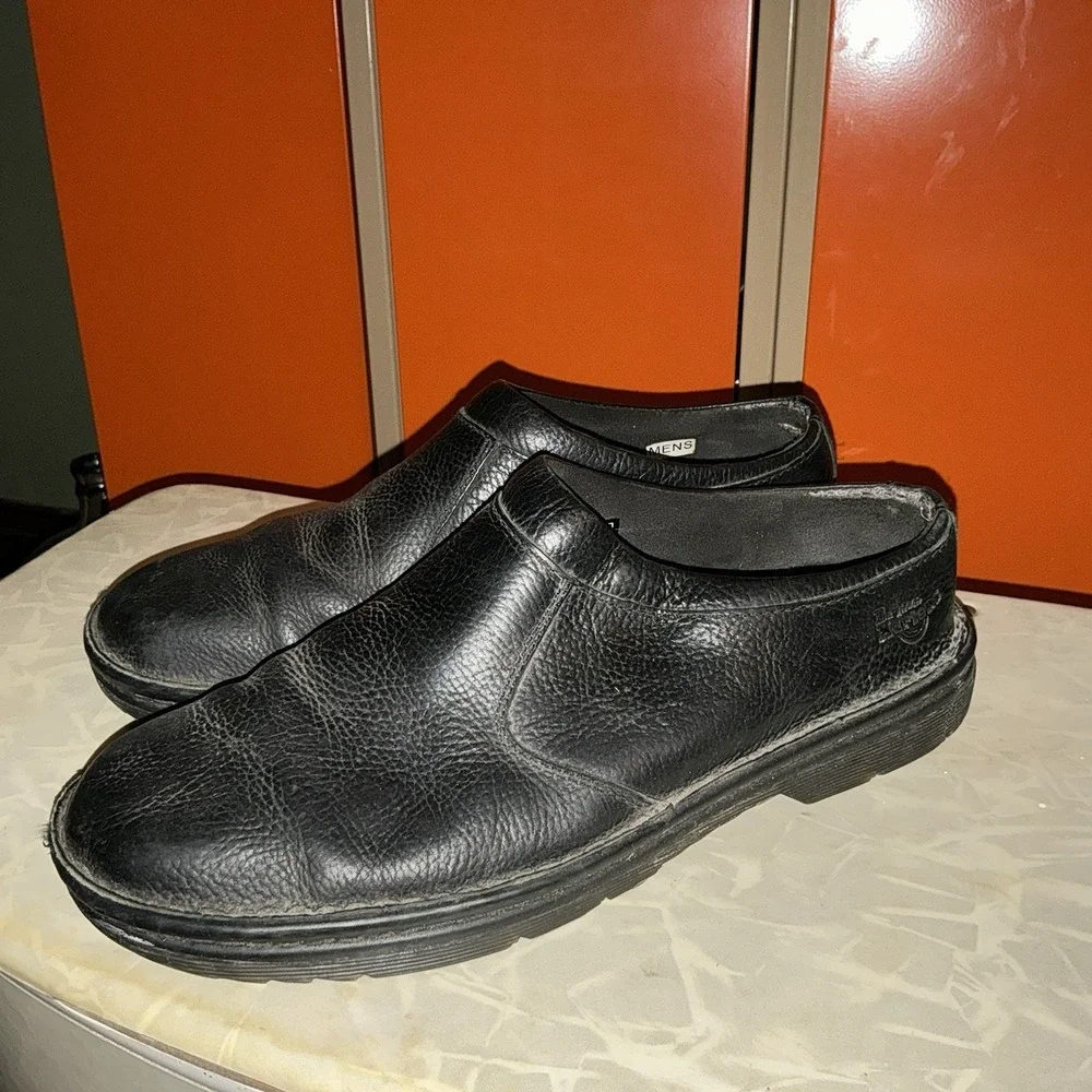 Dr. Martens Newbury Black Leather Industrial Shoes Slip Resistant Mens 10